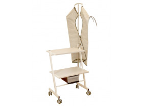 Guéridon 2 plateaux tiroir avec potence pour matériel de pressothérapie