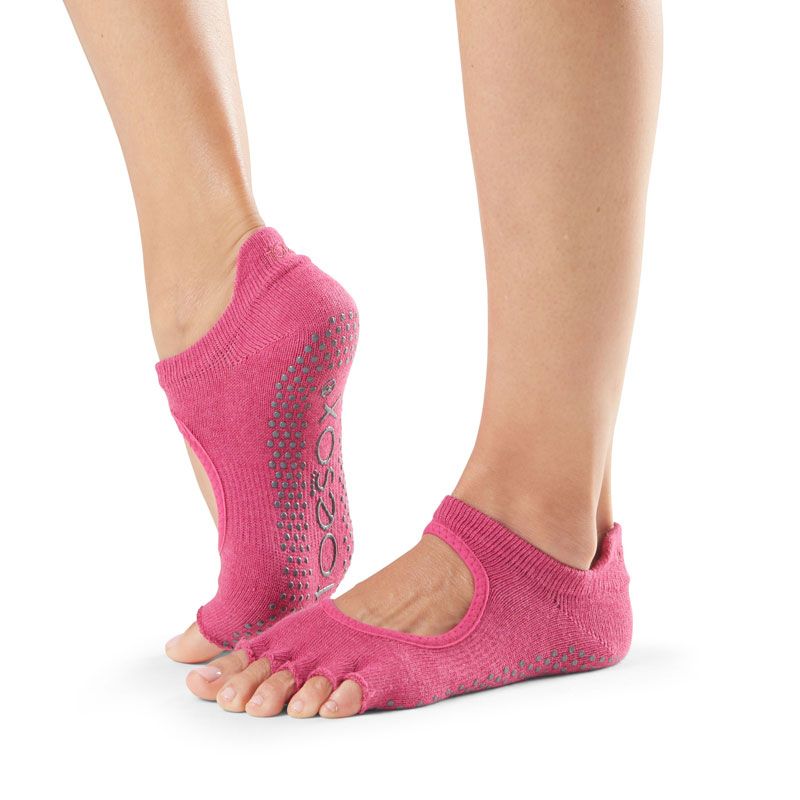 Chaussettes Pilates Toesox® HT Bellarina Raspberry | Chaussettes de Pilates