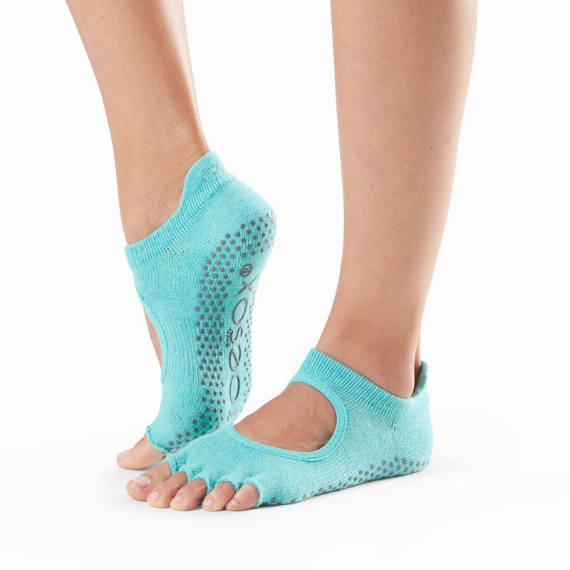 Chaussettes Pilates Toesox® HT Bellarina Aqua profil | Chaussettes de Pilates