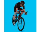 Cycliste avec bande de kinésiologie Bleu | K-Tape®