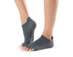 Chaussettes antidérapantes Pilates Toesox® Half Toe Lowrise Charchoal Grey | Chaussettes toesox