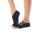 Chaussettes Pilates Toesox® Half Toe Elle Noir | Chaussettes antidérapantes Pilates