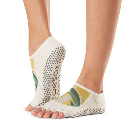 5 Paires Chaussettes Antidérapantes Yoga/Pilates - Semelle Silicone - Unisexe Blanc - Pour Fitness, Danse