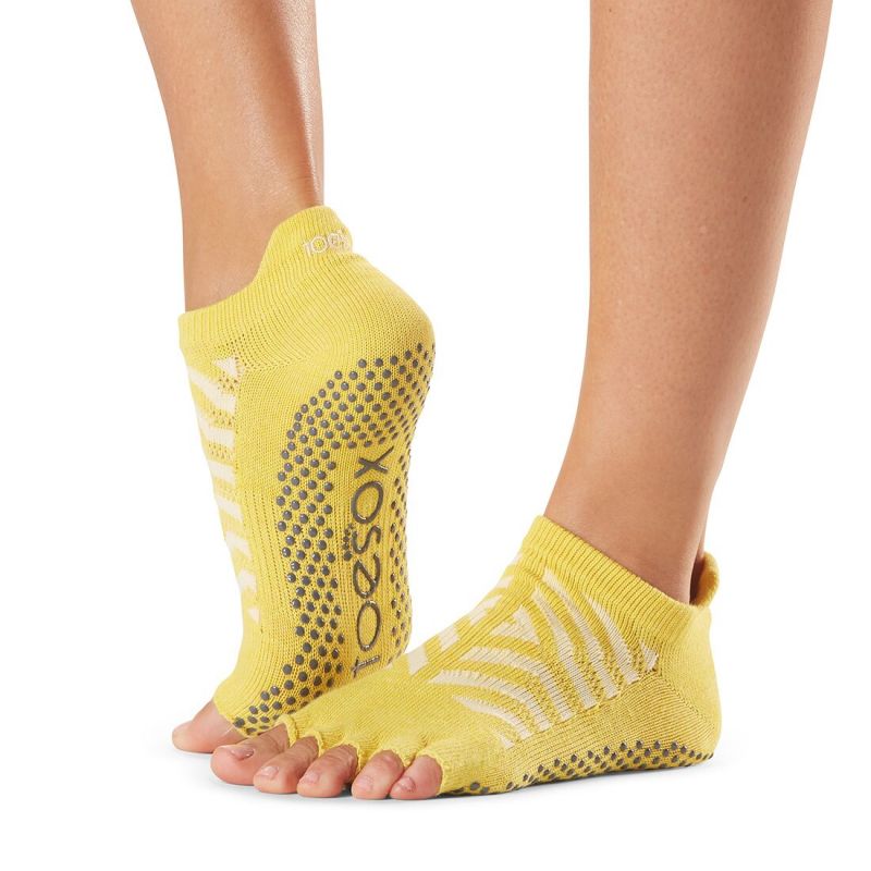 Chaussettes antidérapantes Toesox® Half Toe Lowrise Get Away | Chaussettes Pilates 