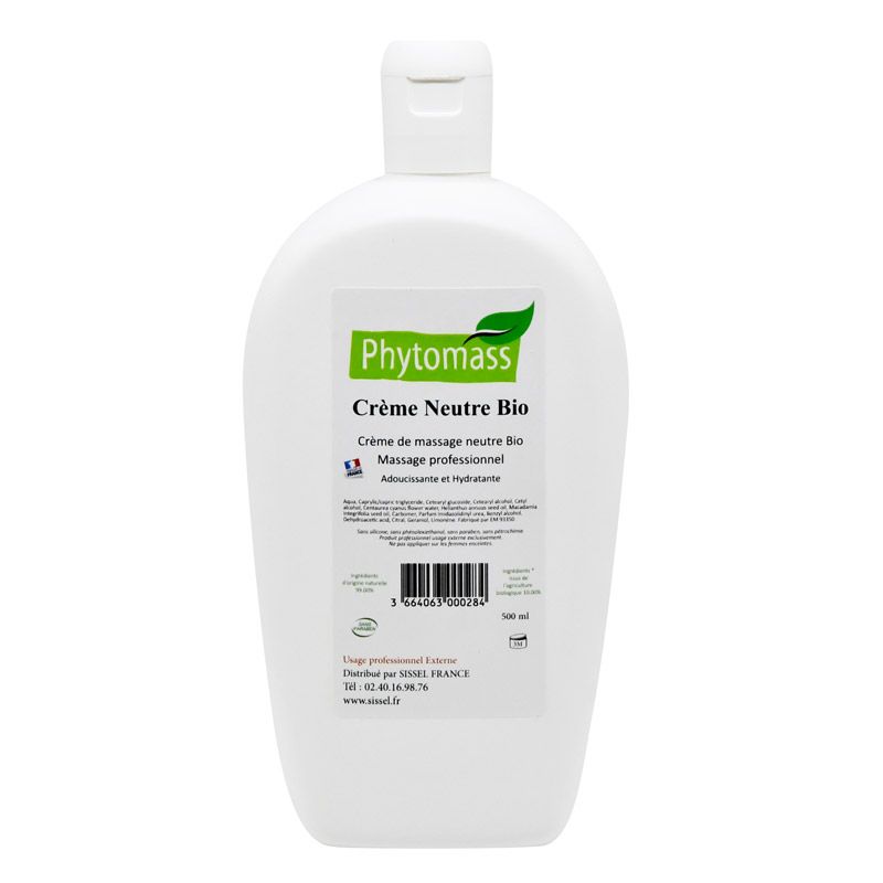 Crème de massage neutre Phytomass® Bio 500 mL - Crèmes de massage