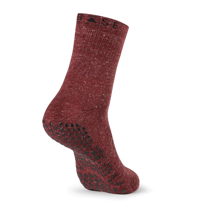Chaussettes antidérapantes BASE 33™ Crew homme burgundy