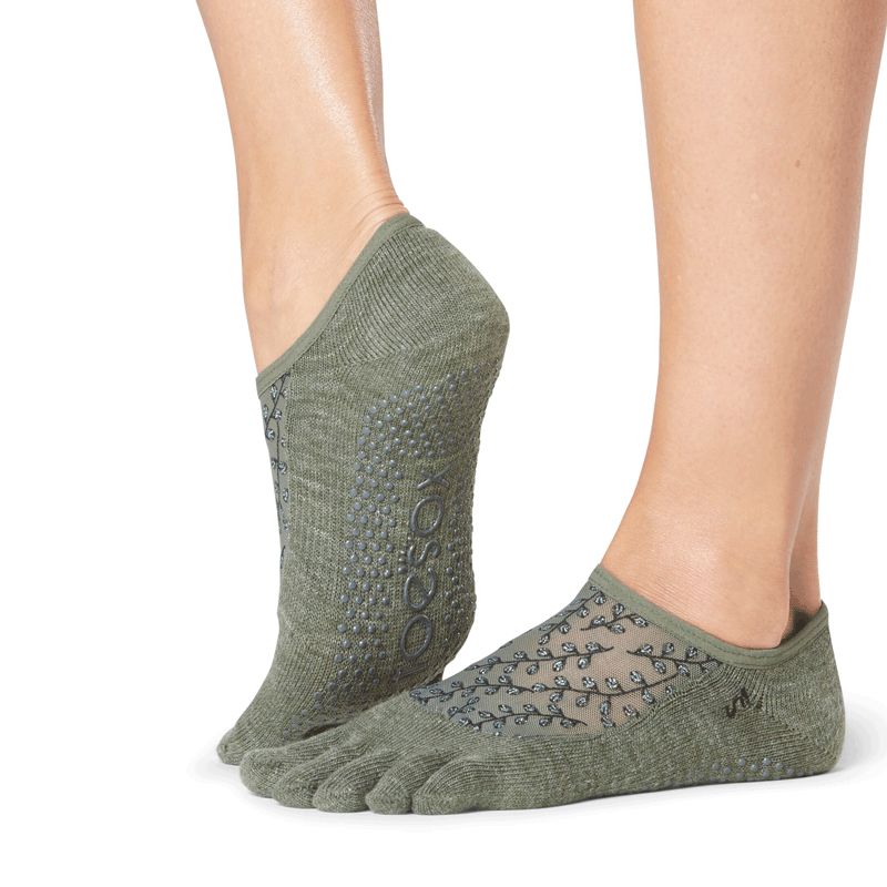 Chaussettes antidérapantes Toesox® Full Toe Bellarina wood land