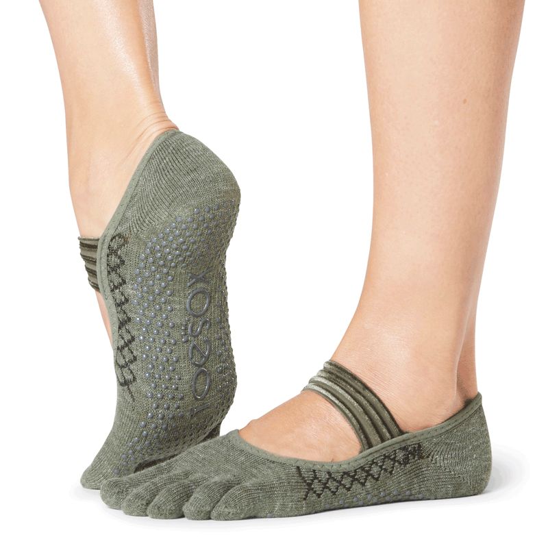 Chaussettes antidérapantes Toesox® Full Toe Bellarina quilted