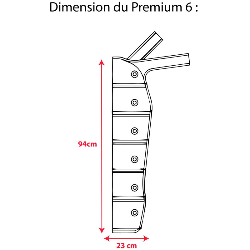 Dimension manchon avec tubulure pour PREMIUM 6 Winelec®