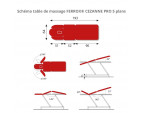 Schéma table de massage FERROX® CEZANNE PRO 5 plans - sisselpro.fr