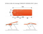 Schéma dimensions table de massage FERROX® CEZANNE PRO 7 plans - sisselpro.fr