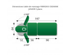 Dimensions table de massage FERROX® CEZANNE JUNIOR 5 plans - sisselpro.fr