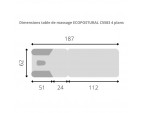 Dimensions table de massage électrique Ecopostural C5583 + tabouret offert - sisselpro.fr