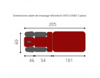 Dimensions Table de massage Winelec® VATU VARA 7 plans - sisselpro.fr