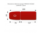 Dimensions Table de massage FERROX® PICASSO COMFORT 2 plans - sisselpro.fr