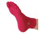 Chaussettes Pilates, Fushia en fibre de bamboo vu de dessous