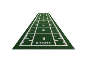 Piste de course gazon curled vert