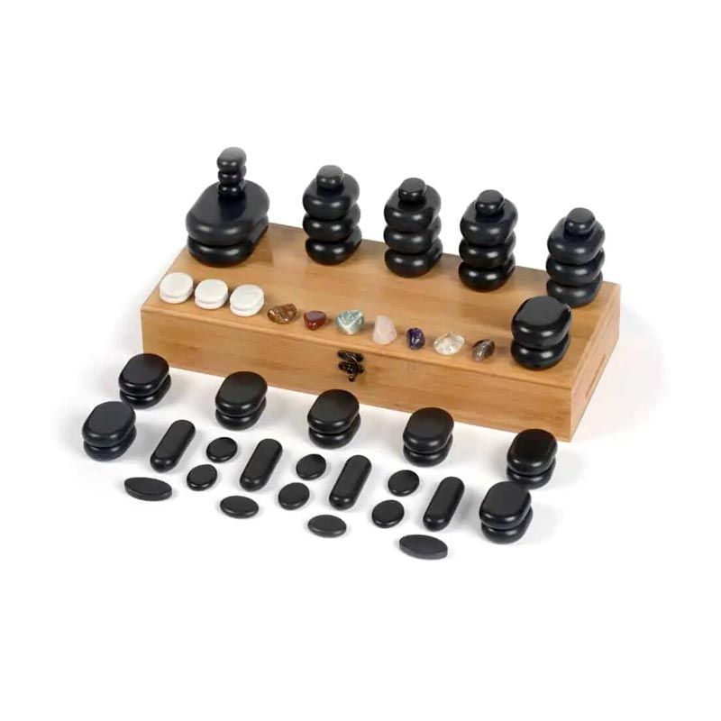 Kit de massage 64 pierres chaudes + coffret