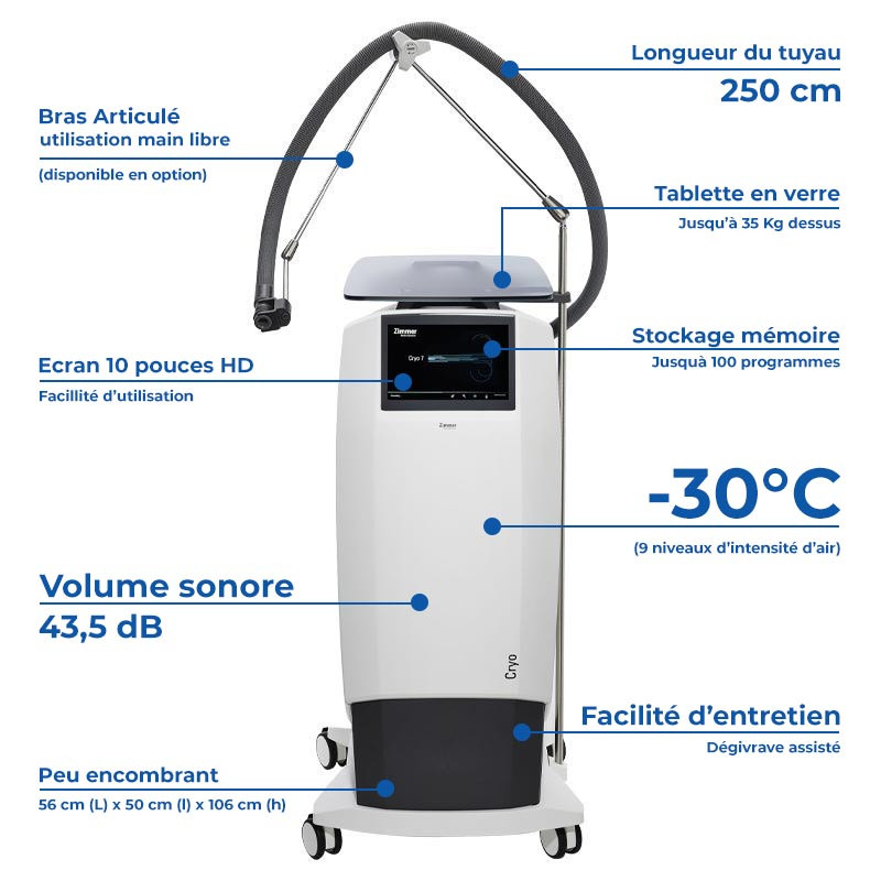 Appareil de cryothérapie Cryo 7 Zimmer avec bras articulé