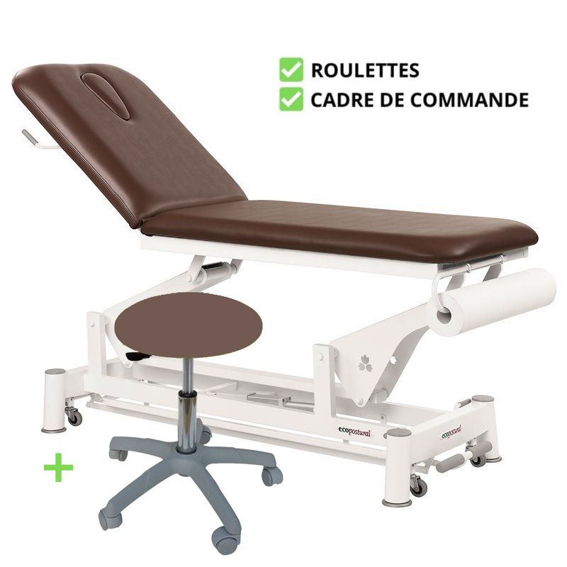 Table de massage ECOPOSTURAL C5533 2 plans avec tabouret