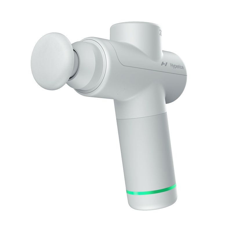 Pistolet de massage Hypervolt Go 2 vue de 3/4 avant Pistolet de massage Hypervolt Go 2 vue de 3/4 avant