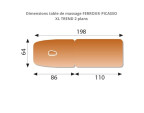 Dimensions Table de massage FERROX® Picasso XL Trend 2 plans - sisselpro.fr