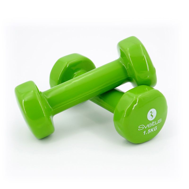 Paire d'haltères vinyle vert de 1.5 Kg