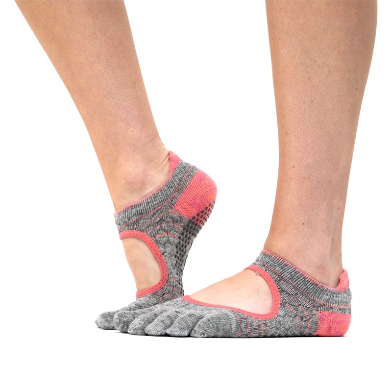 Chaussettes antidérapantes Toesox® Full Toe Bellarina Maniac vue de profil