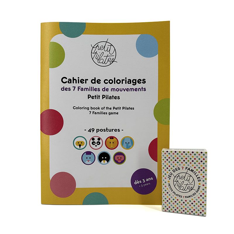 Pack jeu 7 familles et cahier de coloriage Petit Pilates©
