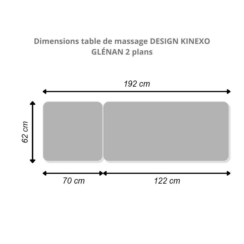 Schéma Table de massage DESIGN KINEXO GLÉNAN 2 plans Cendre Schéma Table de massage DESIGN KINEXO GLÉNAN 2 plans Cendre