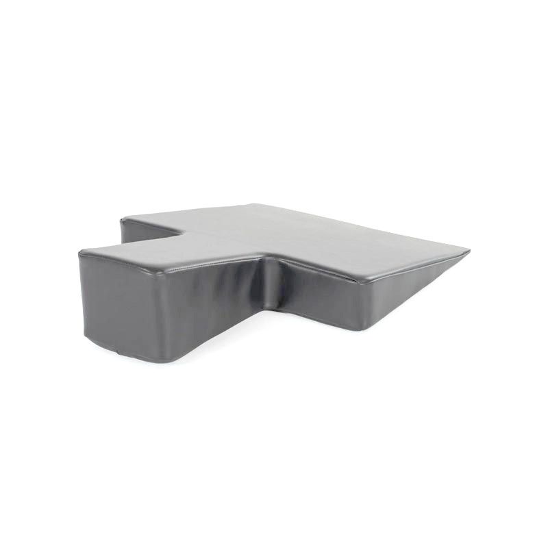 Large Upholstered Wedge Balanced Body® gris vue de 3/4 arrière Large Upholstered Wedge Balanced Body® gris vue de 3/4 arrière