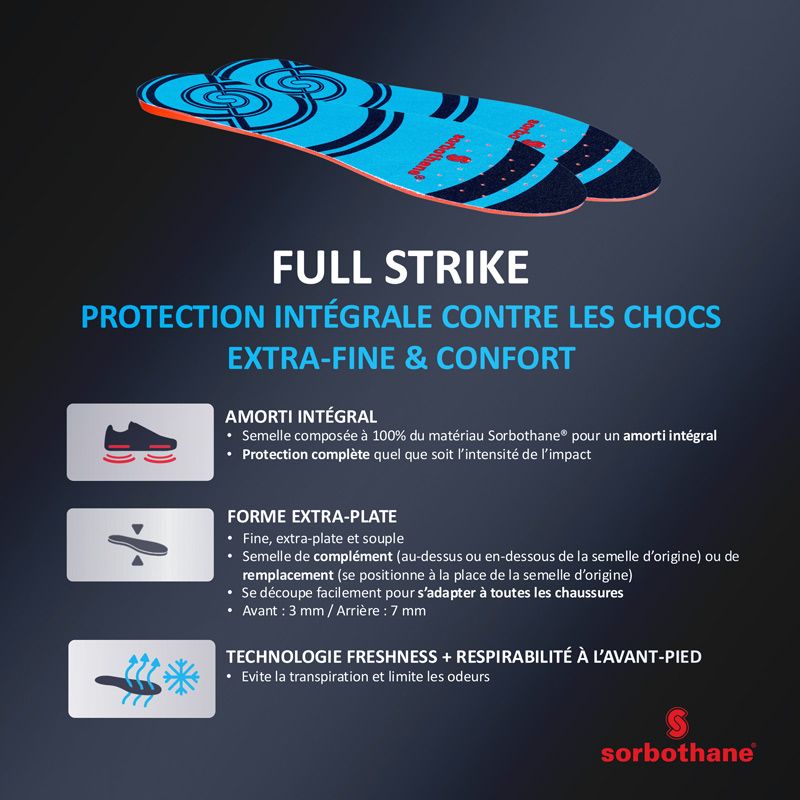 Semelles Full Strike Sorbothane® Semelles Full Strike Sorbothane®