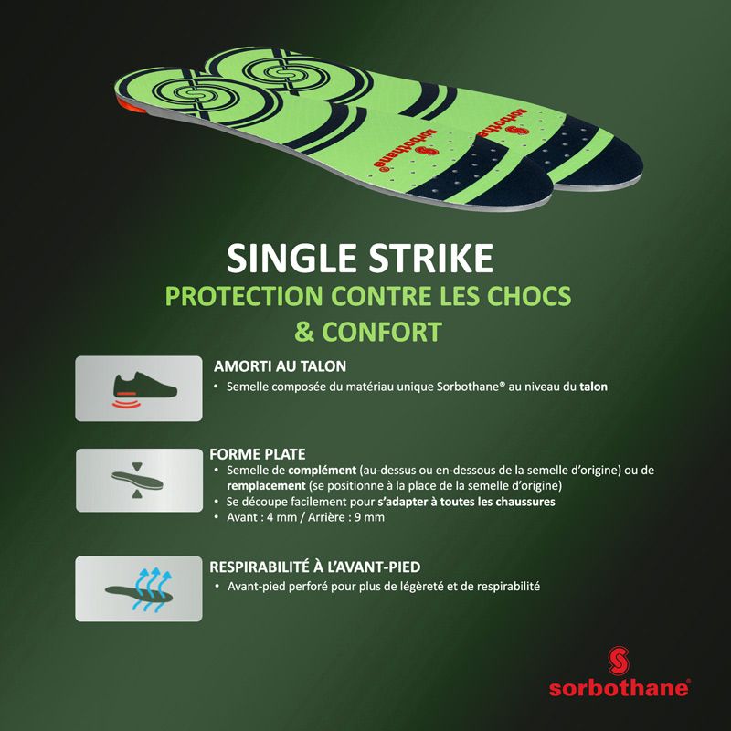 Semelles Single Strike Sorbothane®