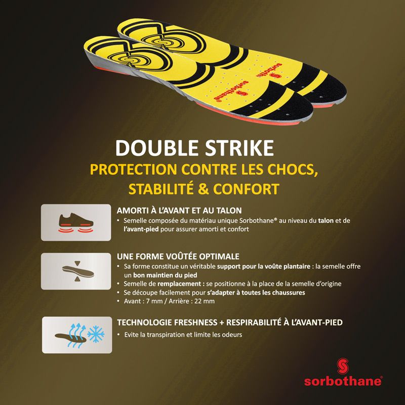 Semelles Double Strike Sorbothane®