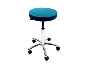 TABOURET A ROULETTES, Turquoise