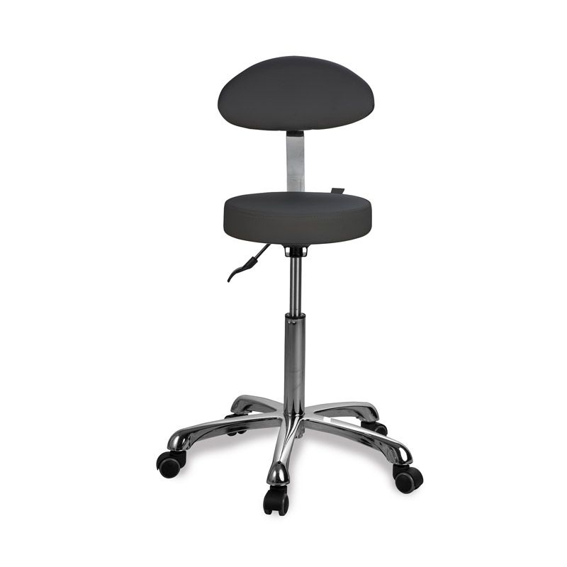 Tabouret à roulettes et dossier Basic vue de face