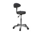 Tabouret à roulettes et dossier Basic vue de 3/4