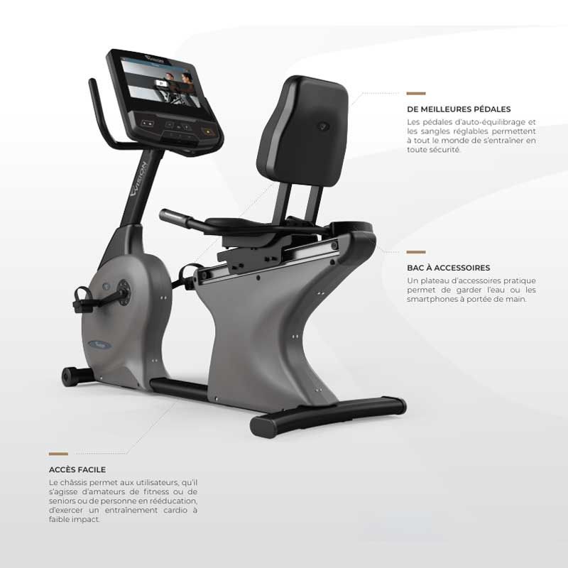 Vélo allongé R600E avec console tactile - Vision Fitness
